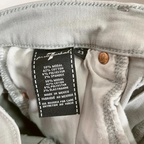 7 For  All Mankind Skinny Frayed Hem Olive Jeans - Picture 6 of 11